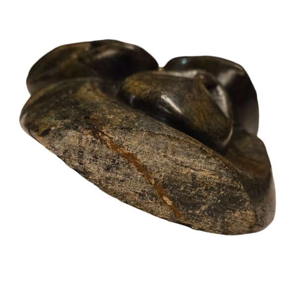 Carved Stone Family Sculpture Trio Statue Home Decor Carving 8 inch - Picture 10 of 16